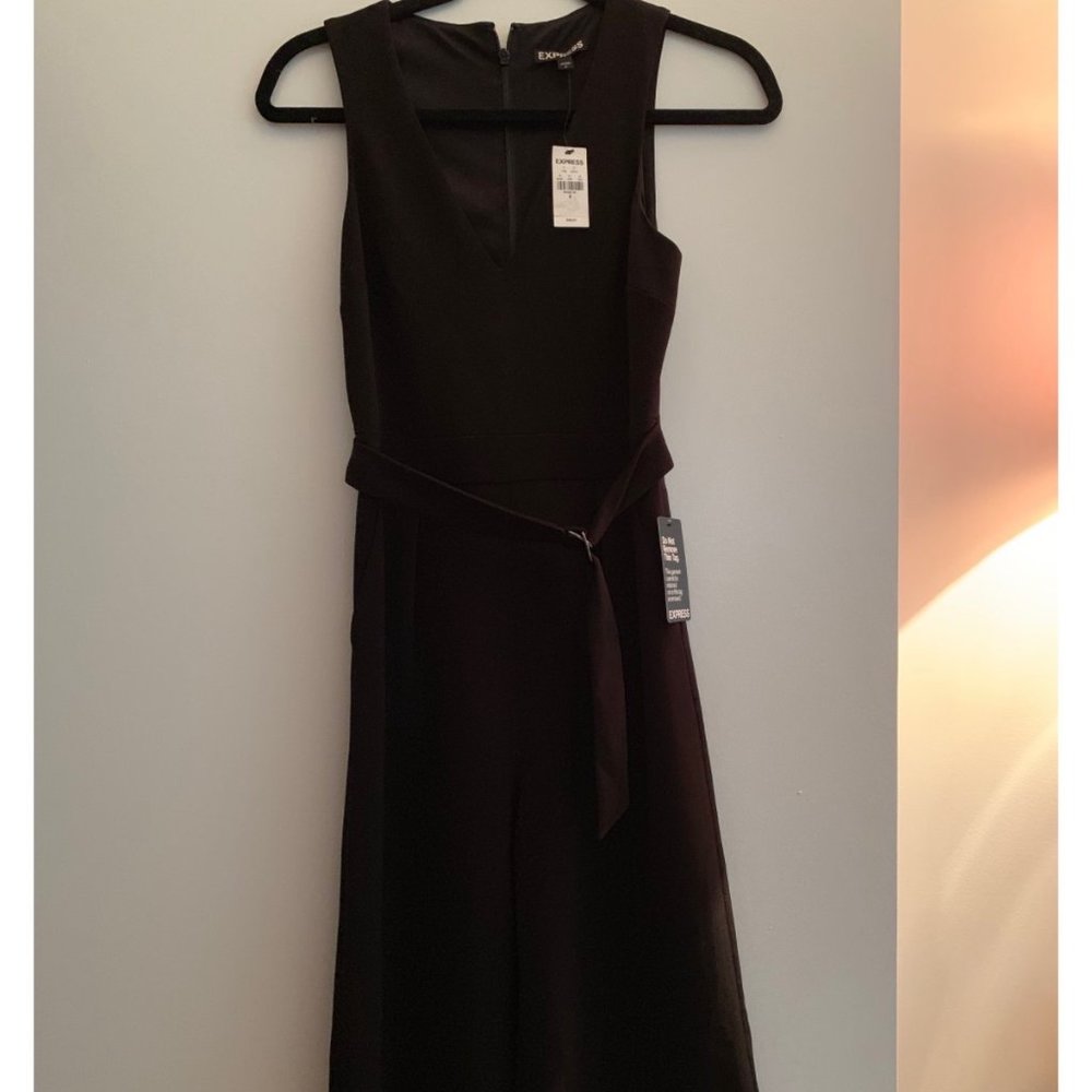 NWT Express V Neck Wide Leg Black Romper
